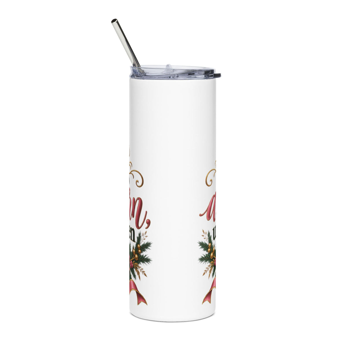 Christmas Nativity Quote Tumbler — "For unto us a child is born" 20oz Stainless Steel