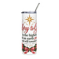 Christmas Scripture Tumbler — "Glory to God" 20oz Stainless Steel Travel Cup