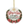 Glory to God Ceramic Ornament — Luke 2:14 Christmas Decoration (4 Shapes)