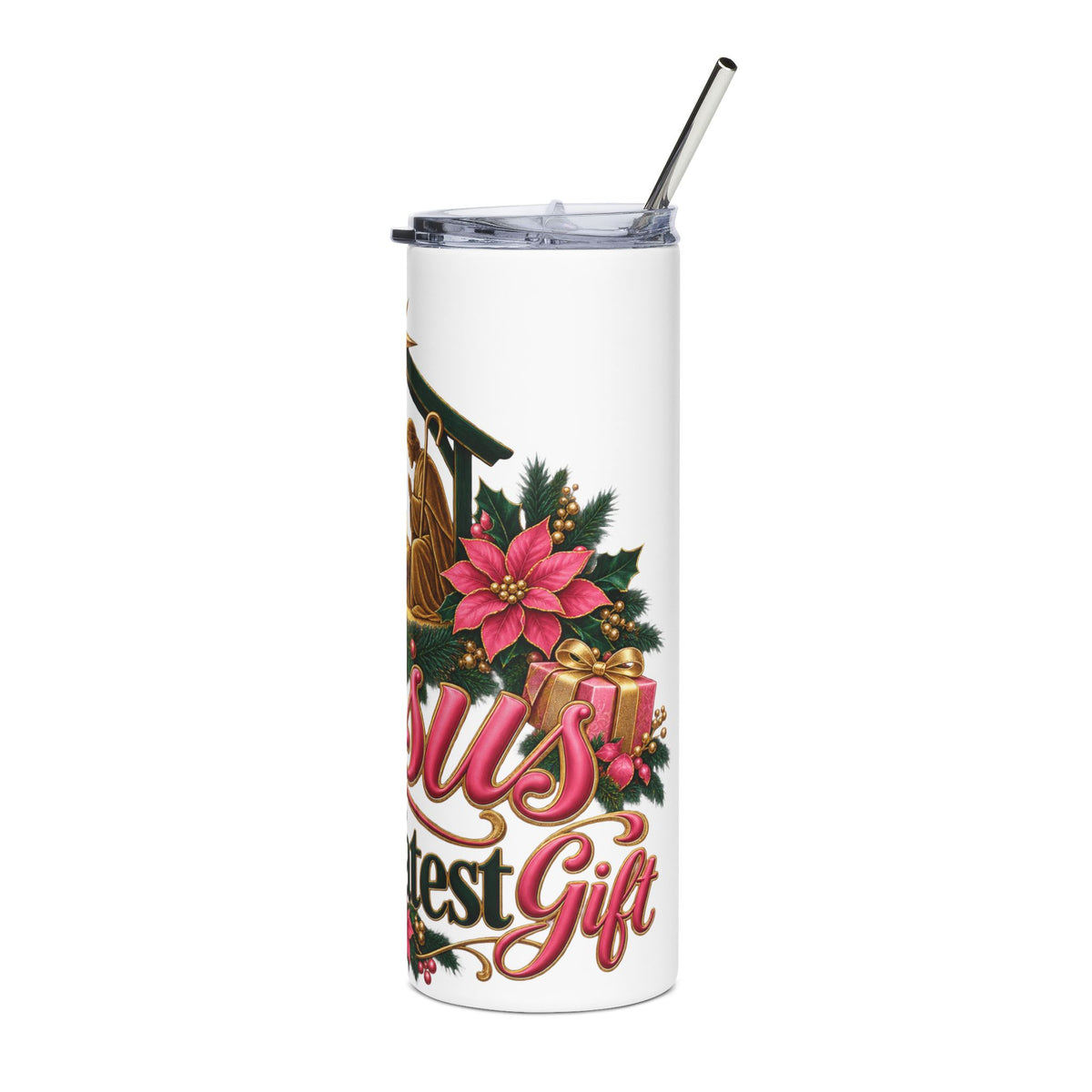 Christmas Nativity 20oz Stainless Tumbler – "Jesus the Greatest Gift"