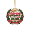 Spanish Christmas Ceramic Ornament — "Gloria" Holiday Scripture Decoration