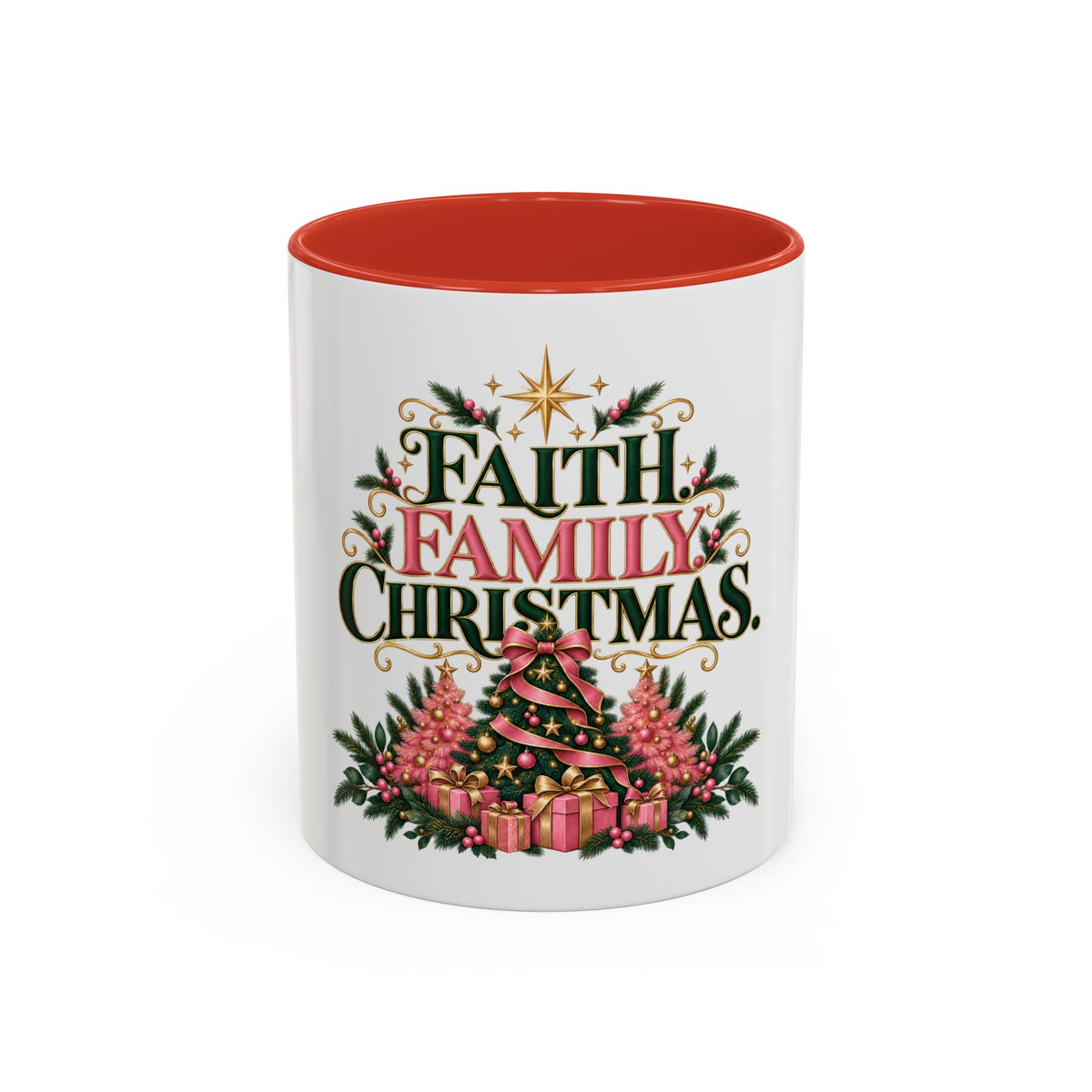 Faith Family Christmas Coffee Mug — Holiday Accent 11/15oz