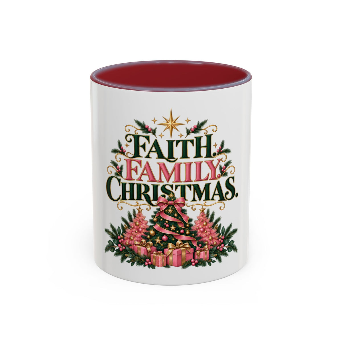 Faith Family Christmas Coffee Mug — Holiday Accent 11/15oz