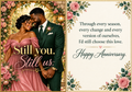 Anniversary greeting card front and inside message