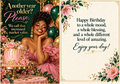 Birthday greeting card front and inside message