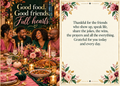 Friendsgiving greeting card front and inside message