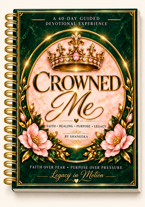 Crowned Me gold spiral design mockup — this listing is a digital PDF download